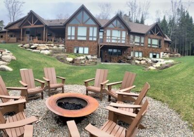 Entire rear of house and firepit