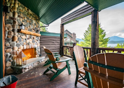 HillsideCondoWithWhitefaceMountainViews CoveredPorch Fireplace Whiteface