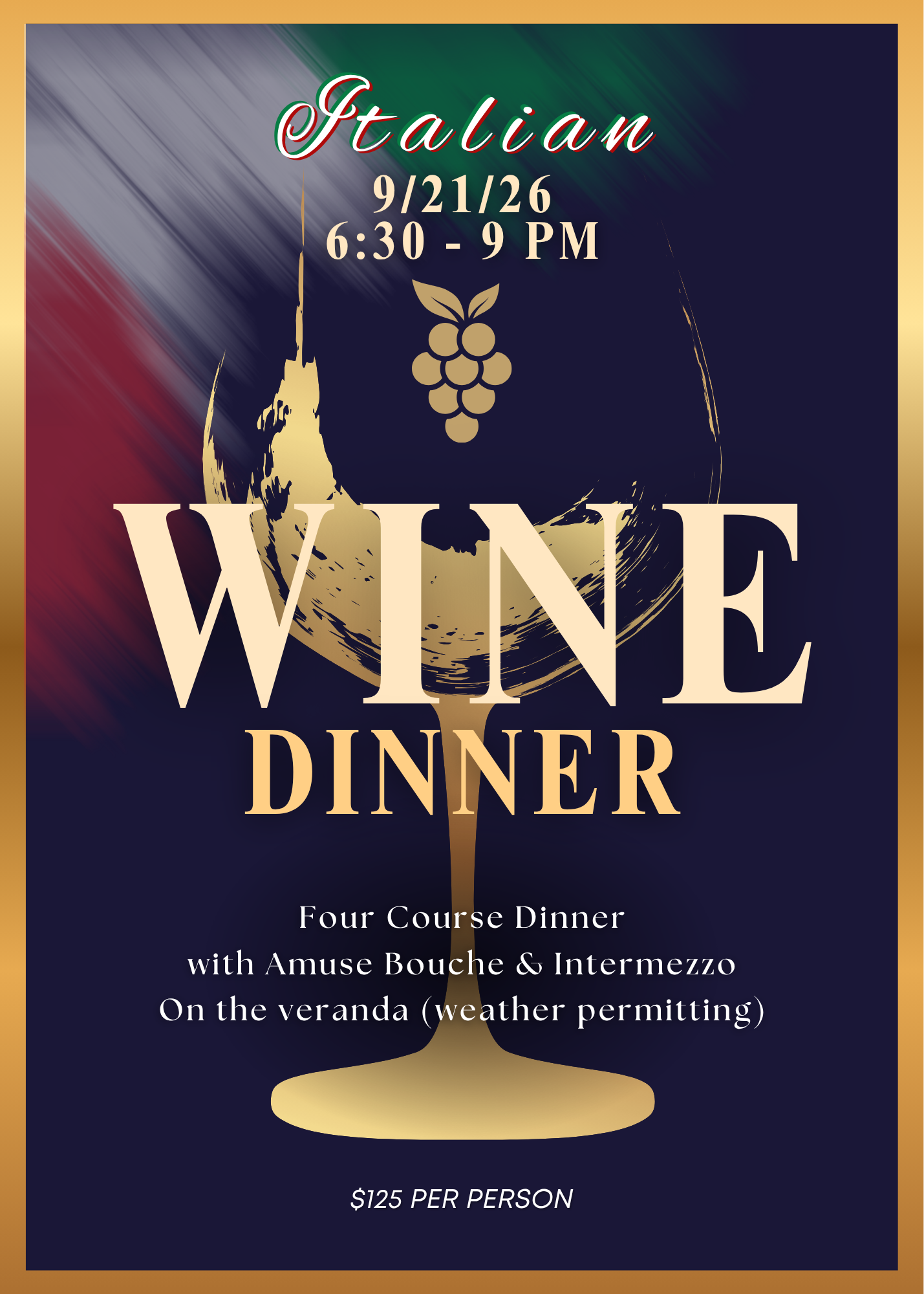 Wine Dinner 9.21 Elegant Flyer